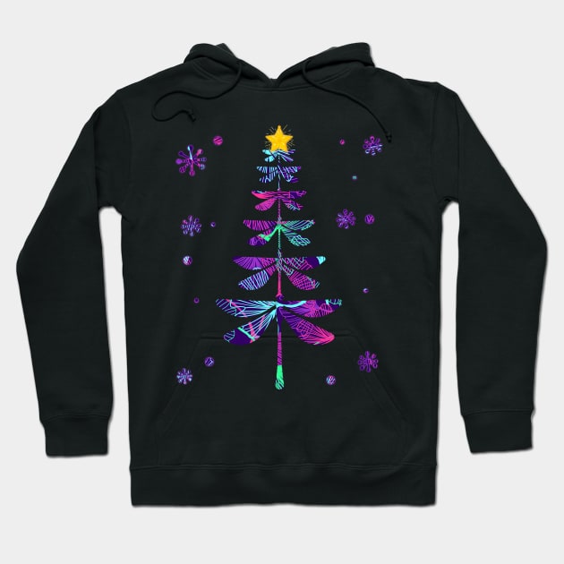 dragonfly christmas tree Hoodie by Ghani Store